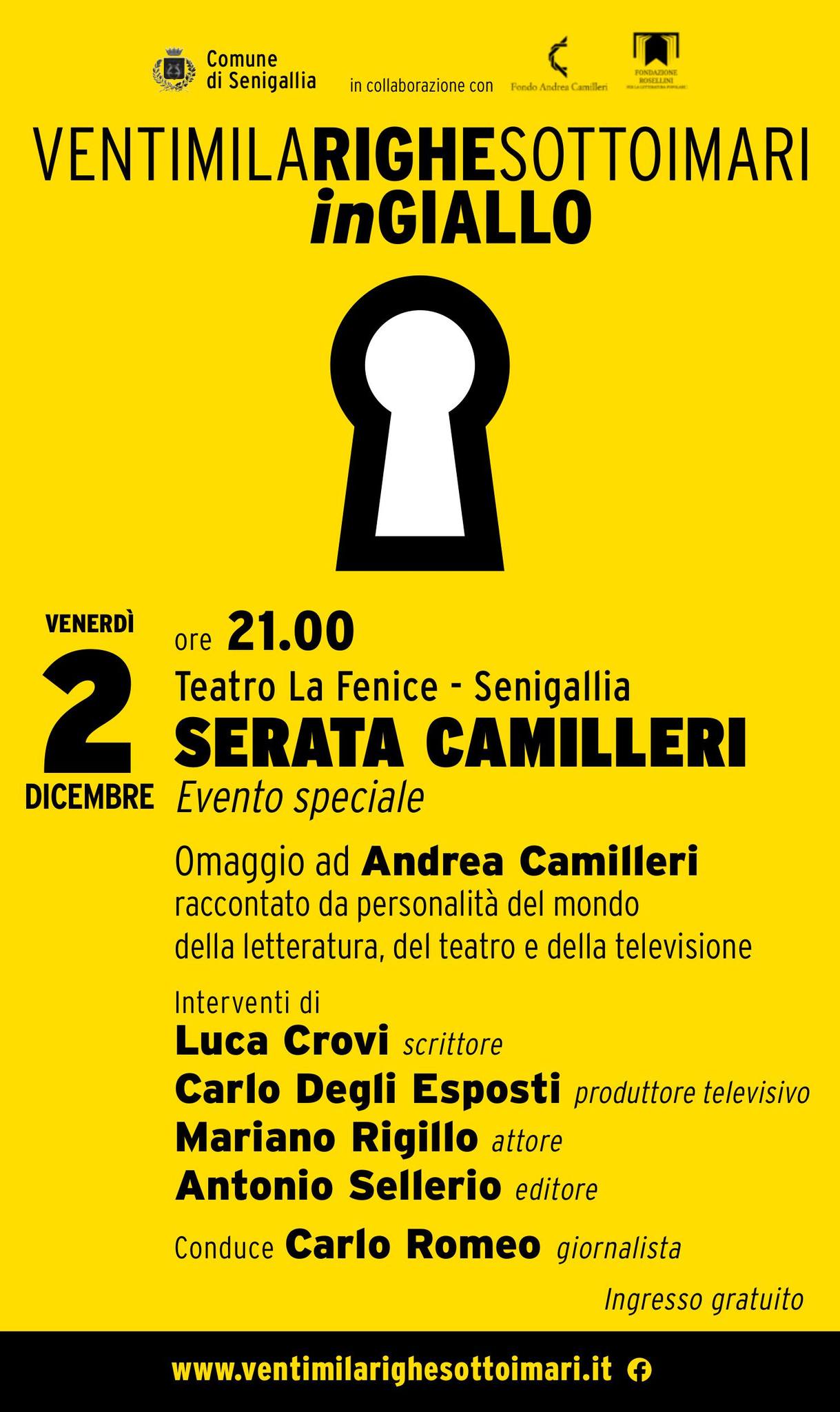 Serata Camilleri - Senigallia, 2 dicembre