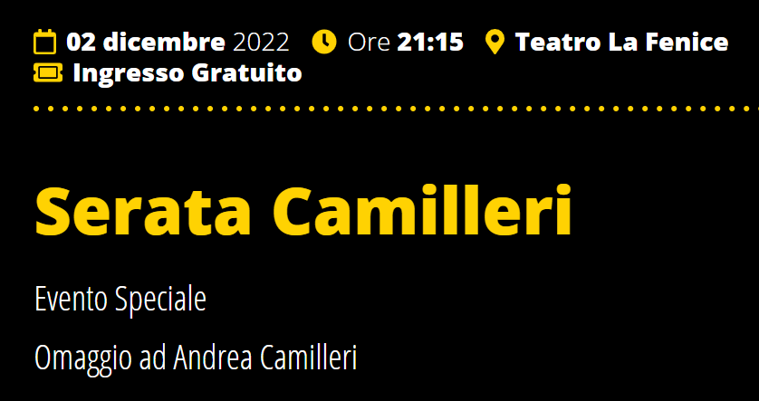 Serata Camilleri - Senigallia, 2 dicembre