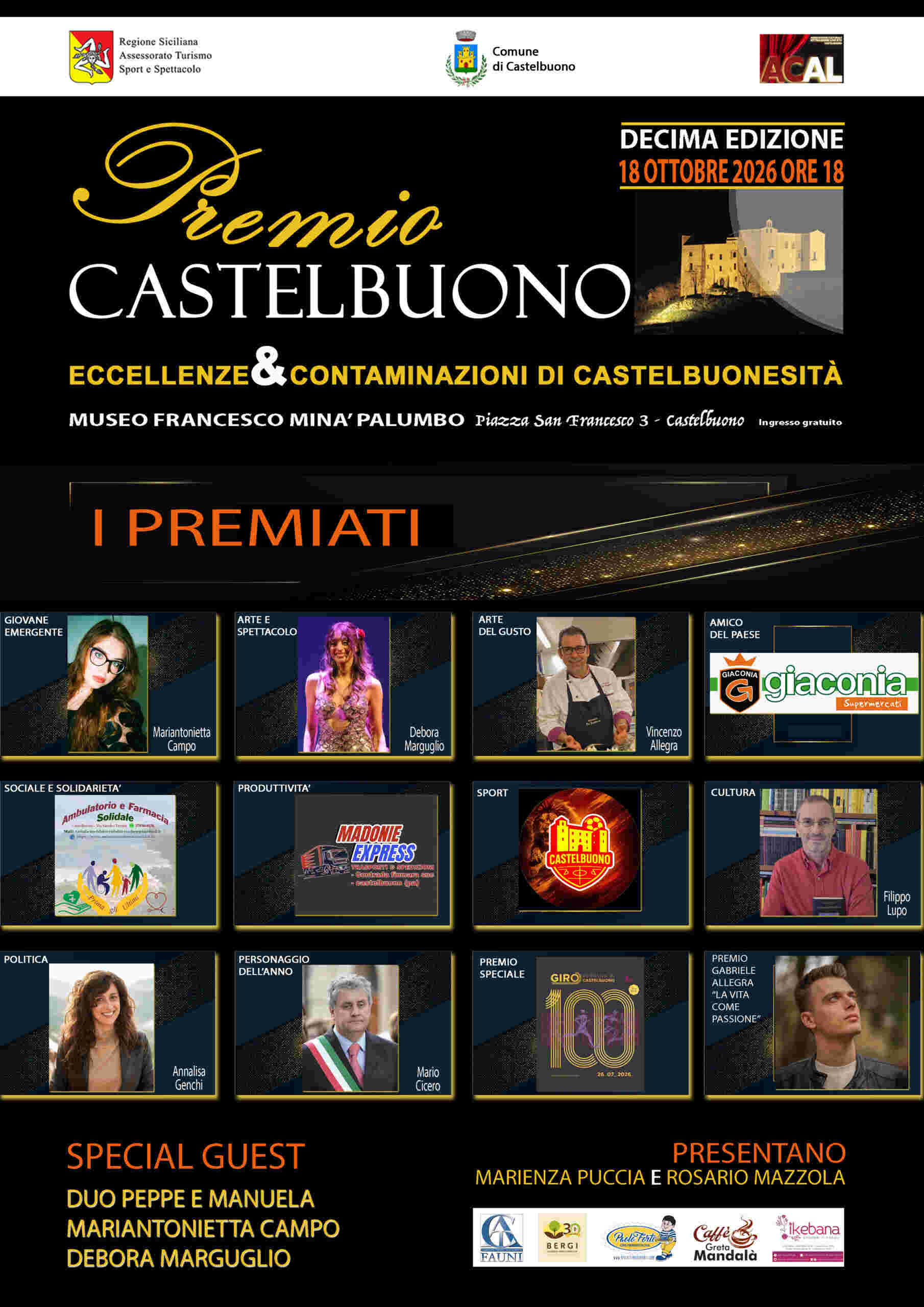 Premio Castelbuono - Castelbuono, 18 ottobre